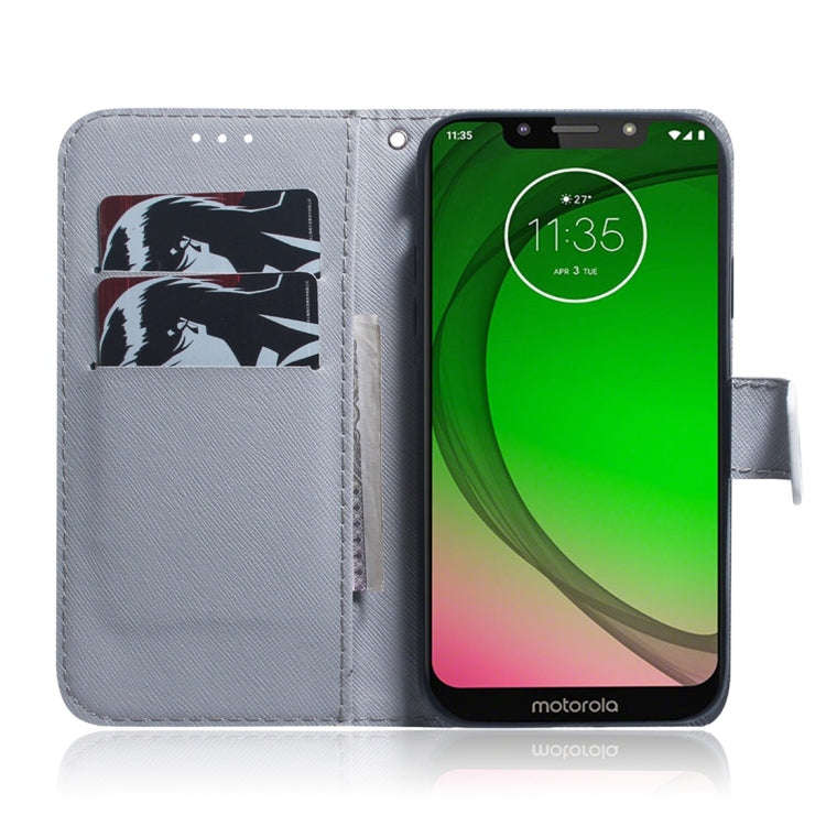 Pug Pattern Coloured Drawing Horizontal Flip Leather Case for Motorola Moto G7 Play, with Holder ...