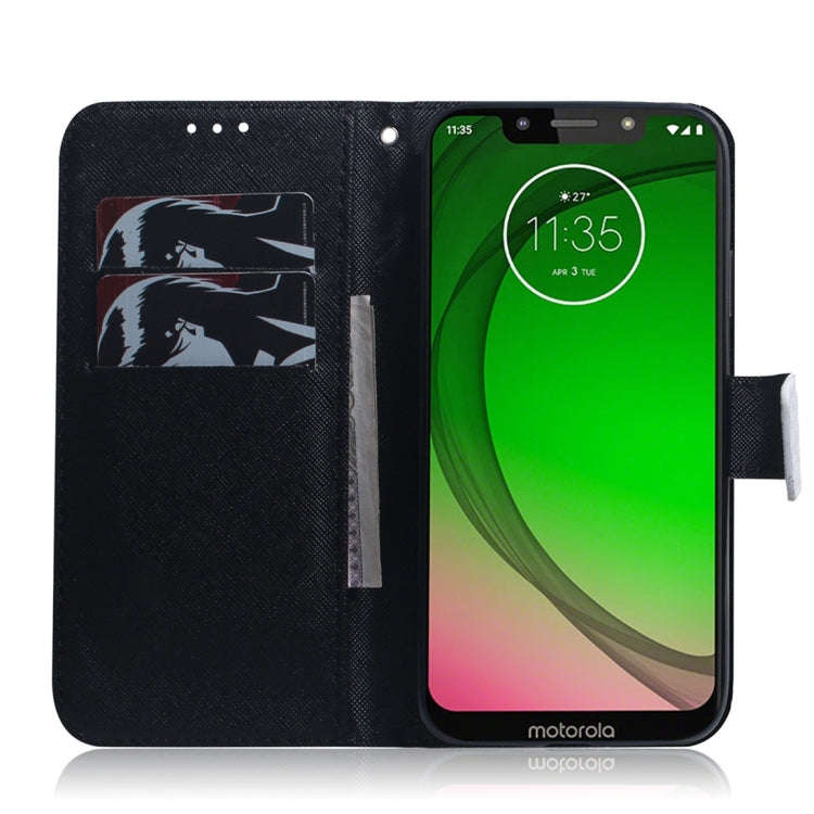 Panda Pattern Coloured Drawing Horizontal Flip Leather Case for Motorola Moto G7 Play, with Holde...
