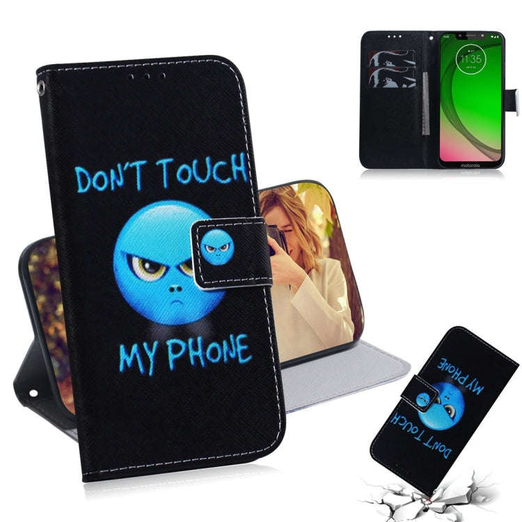 Anger Pattern Coloured Drawing Horizontal Flip Leather Case for Motorola Moto G7 Play, with Holde...