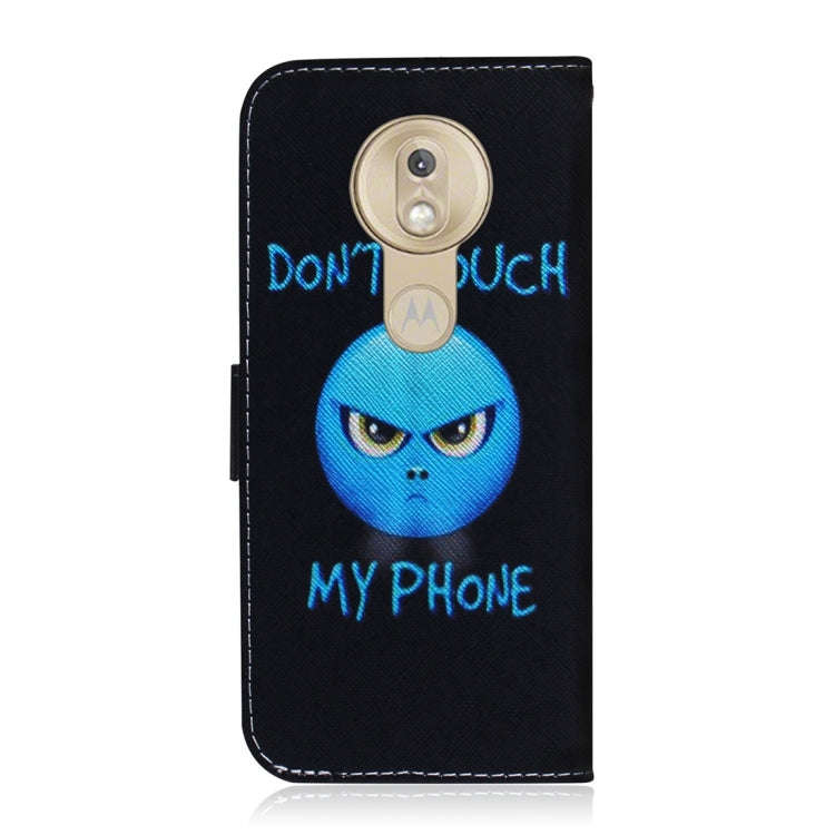 Anger Pattern Coloured Drawing Horizontal Flip Leather Case for Motorola Moto G7 Play, with Holde...