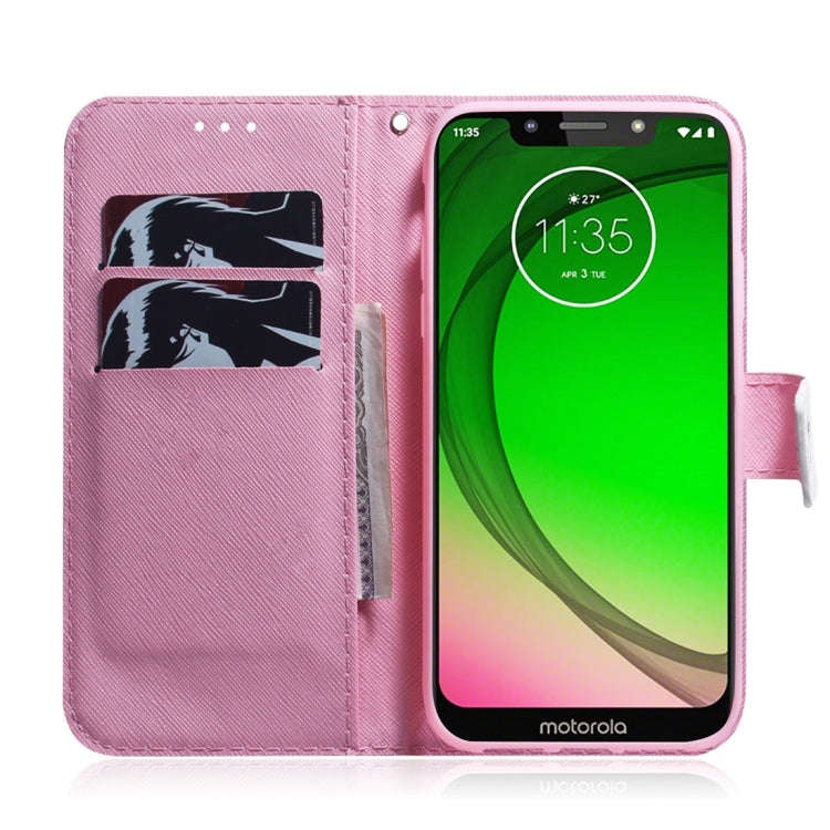 Magnolia Flower Pattern Coloured Drawing Horizontal Flip Leather Case for Motorola Moto G7 Play, ...