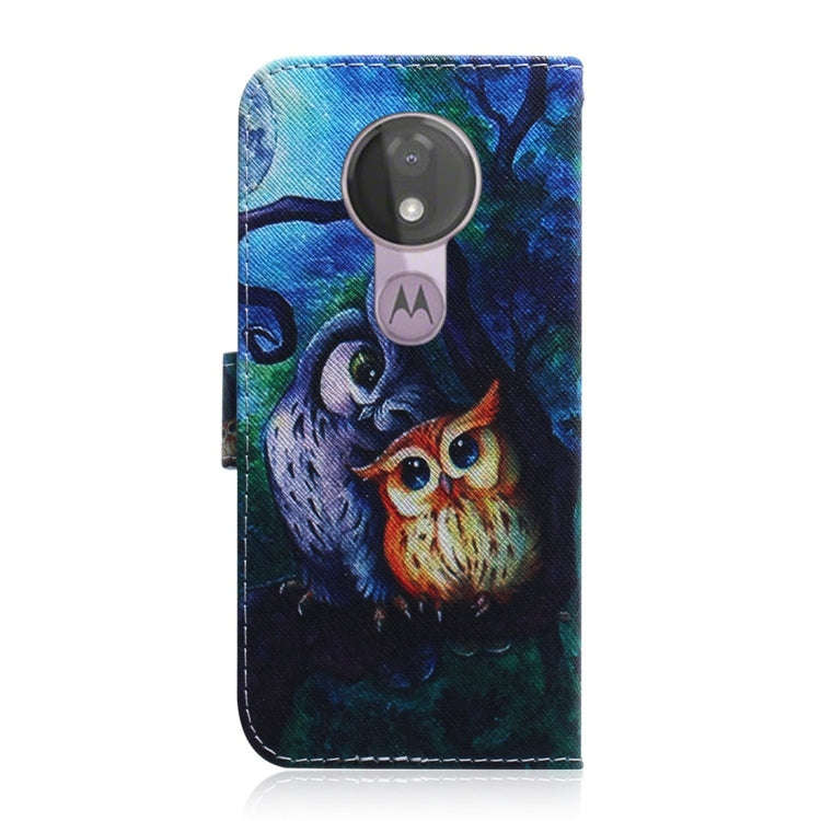Oil Painting Owl Pattern Coloured Drawing Horizontal Flip Leather Case for Motorola Moto G7 Power...
