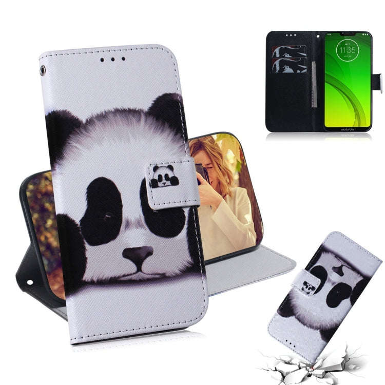 Panda Pattern Coloured Drawing Horizontal Flip Leather Case for Motorola Moto G7 Power, with Hold...