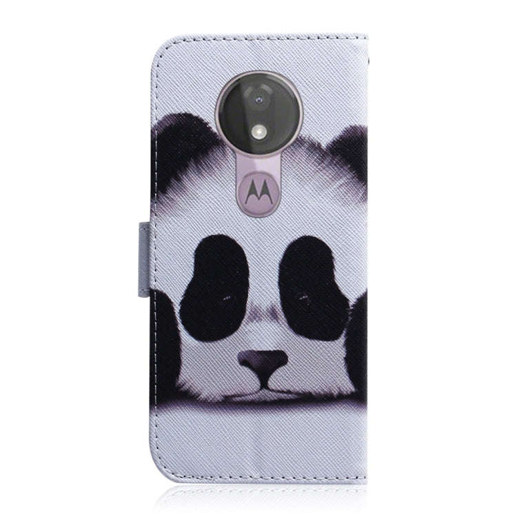 Panda Pattern Coloured Drawing Horizontal Flip Leather Case for Motorola Moto G7 Power, with Hold...
