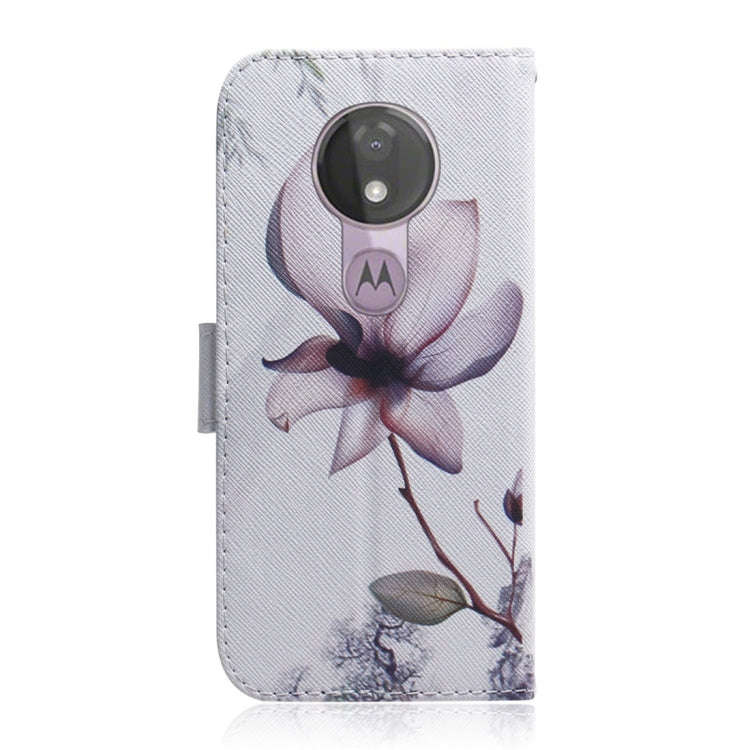 Magnolia Flower Pattern Coloured Drawing Horizontal Flip Leather Case for Motorola Moto G7 Power,...