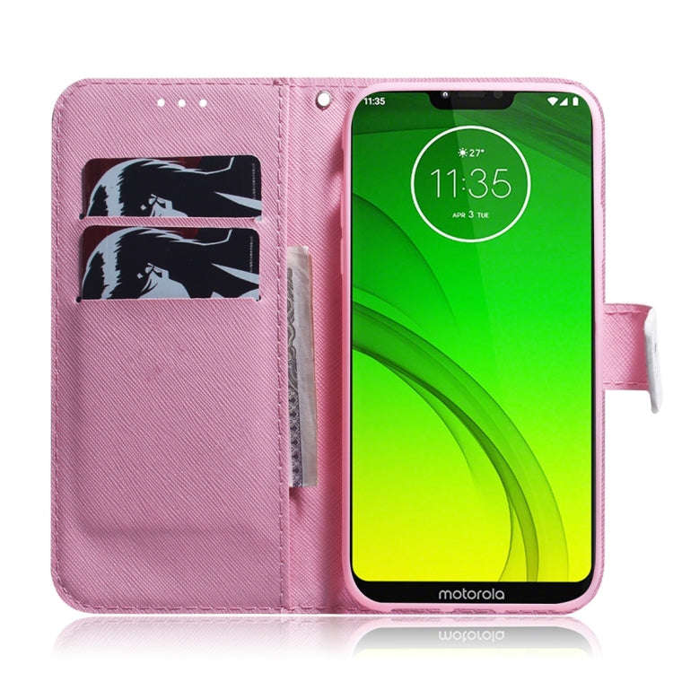 Magnolia Flower Pattern Coloured Drawing Horizontal Flip Leather Case for Motorola Moto G7 Power,...
