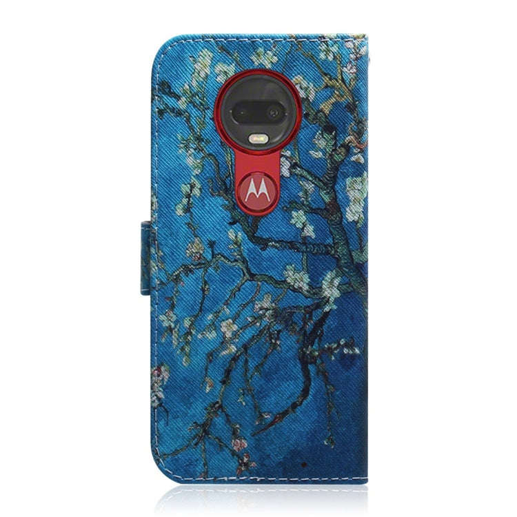 Apricot Flower Pattern Coloured Drawing Horizontal Flip Leather Case for Motorola Moto G7 / Moto ...