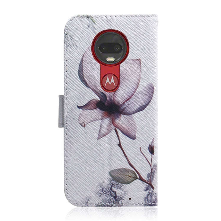 Magnolia Flower Pattern Coloured Drawing Horizontal Flip Leather Case for Motorola Moto G7 / Moto...