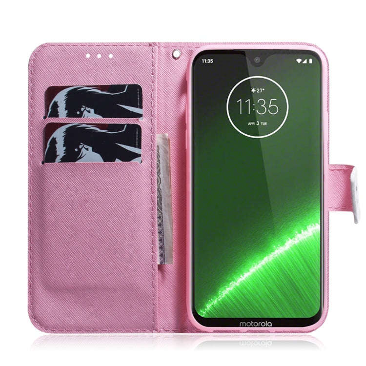 Magnolia Flower Pattern Coloured Drawing Horizontal Flip Leather Case for Motorola Moto G7 / Moto...