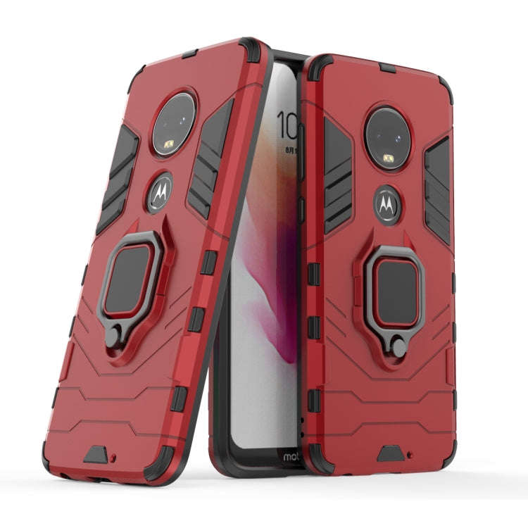 PC + TPU Shockproof Protective Case for Motorola Moto G7, with Magnetic Ring Holder (Red)