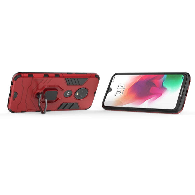 PC + TPU Shockproof Protective Case for Motorola Moto G7, with Magnetic Ring Holder (Red)