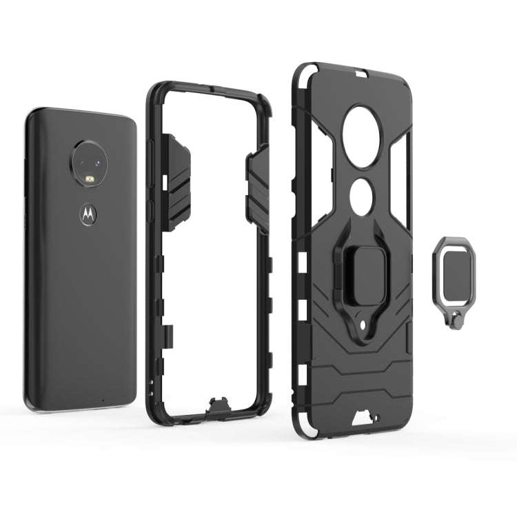 PC + TPU Shockproof Protective Case for Motorola Moto G7, with Magnetic Ring Holder (Red)