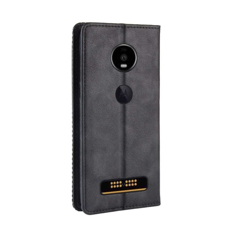 Magnetic Buckle Retro Crazy Horse Texture Horizontal Flip Leather Case for Moto Z4 Play, with Hol...