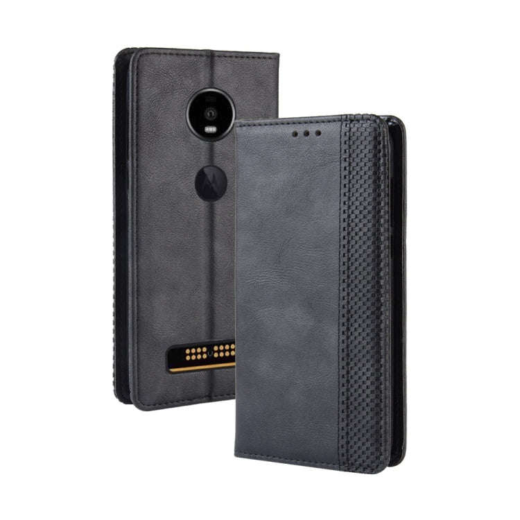 Magnetic Buckle Retro Crazy Horse Texture Horizontal Flip Leather Case for Moto Z4 Play, with Hol...