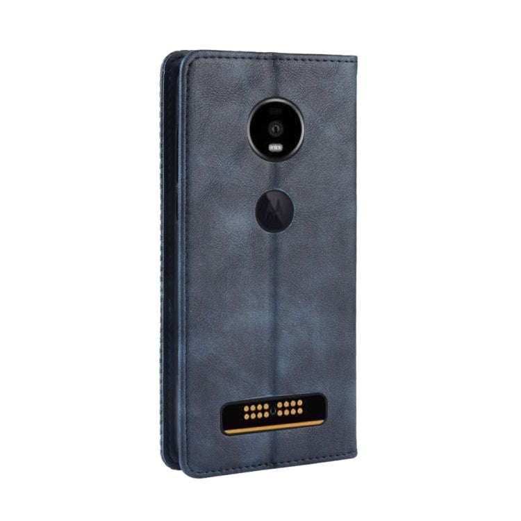 Magnetic Buckle Retro Crazy Horse Texture Horizontal Flip Leather Case for Moto Z4 Play, with Hol...