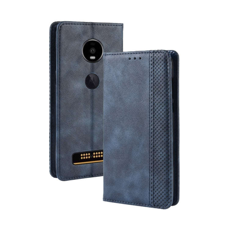 Magnetic Buckle Retro Crazy Horse Texture Horizontal Flip Leather Case for Moto Z4 Play, with Hol...