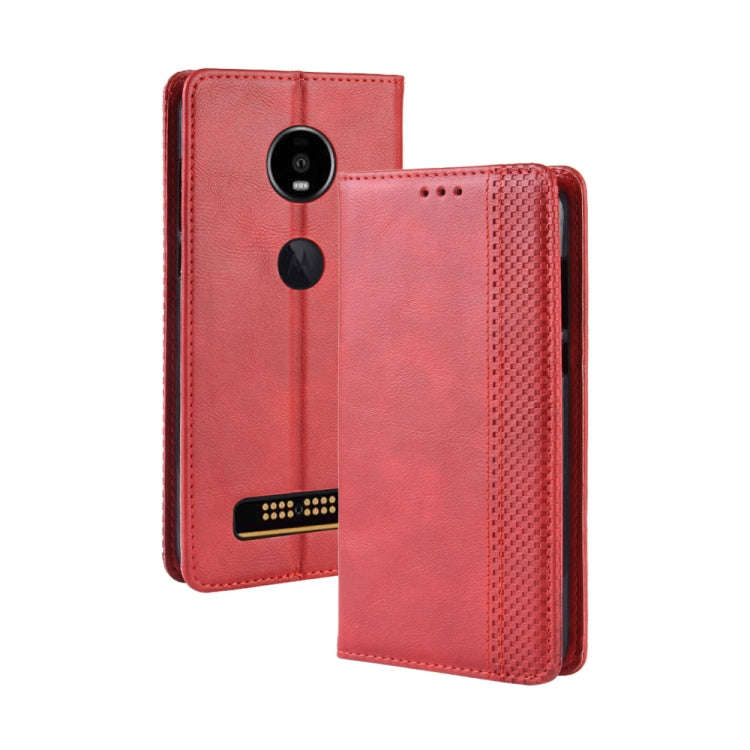 Magnetic Buckle Retro Crazy Horse Texture Horizontal Flip Leather Case for Moto Z4 Play, with Hol...