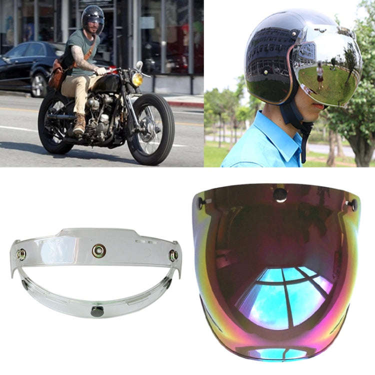 Soman Motorcycle Bubble Visor Open Face Helmet Visor Helmet Windshield Shield with Transparent Fr...
