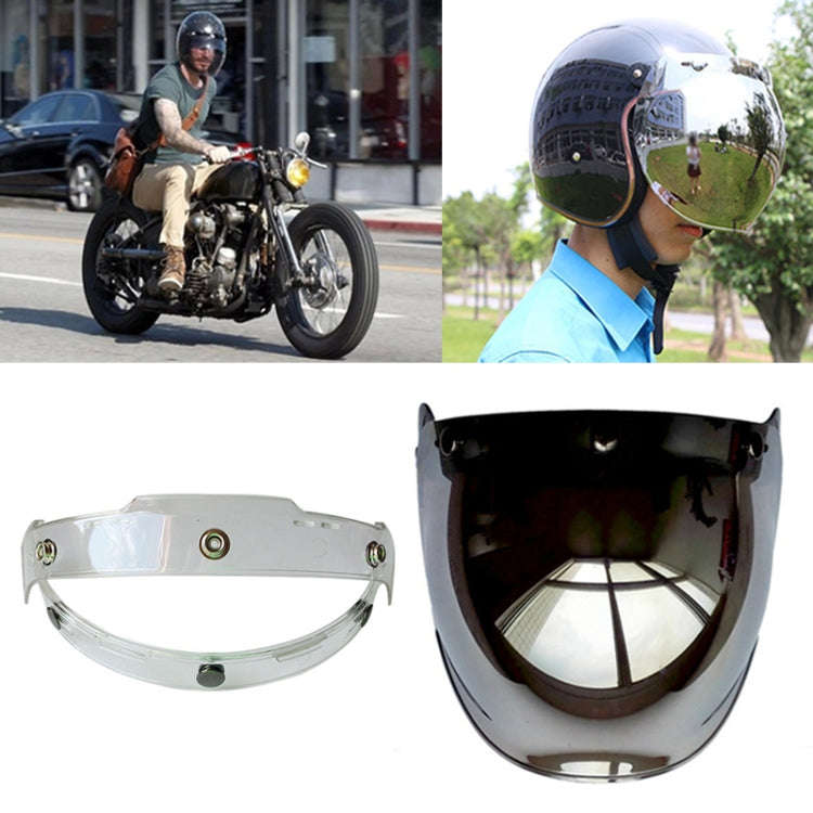 Soman Motorcycle Bubble Visor Open Face Helmet Visor Helmet Windshield Shield with Transparent Fr...