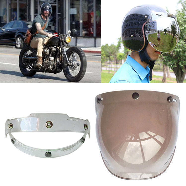 Soman Motorcycle Bubble Visor Open Face Helmet Visor Helmet Windshield Shield with Transparent Fr...
