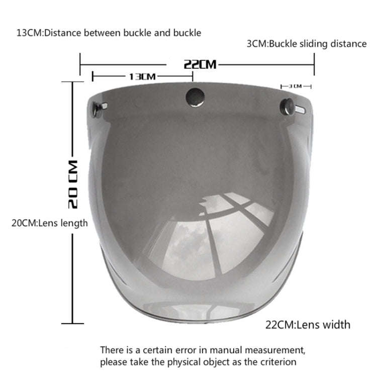 Soman Motorcycle Bubble Visor Open Face Helmet Visor Helmet Windshield Shield with Transparent Fr...