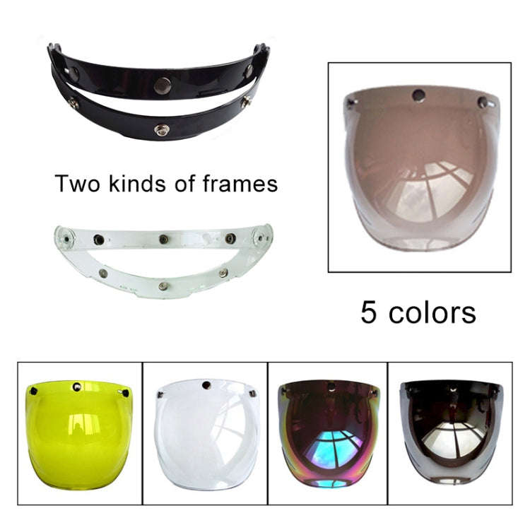 Soman Motorcycle Bubble Visor Open Face Helmet Visor Helmet Windshield Shield with Transparent Fr...