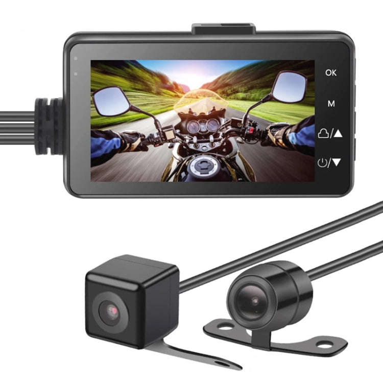 MT-80 3.0 inch 140 Degrees Wide Angle HD Video Motorcycle Dual  Camera DVR, Support TF Card (32GB...