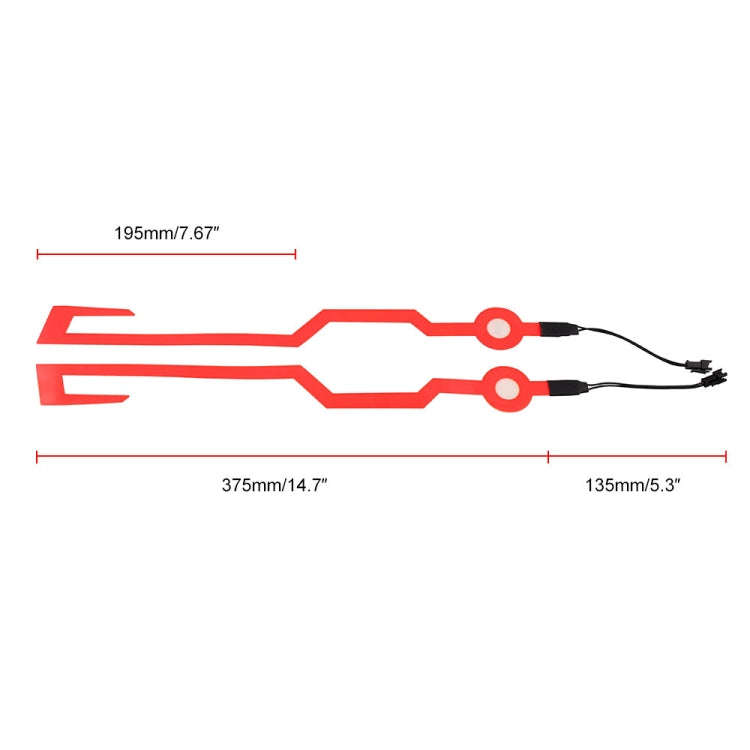 MB-MHL002 Motorcycle Modification Accessories Universal Pasteable Helmet Light Strip(Red)
