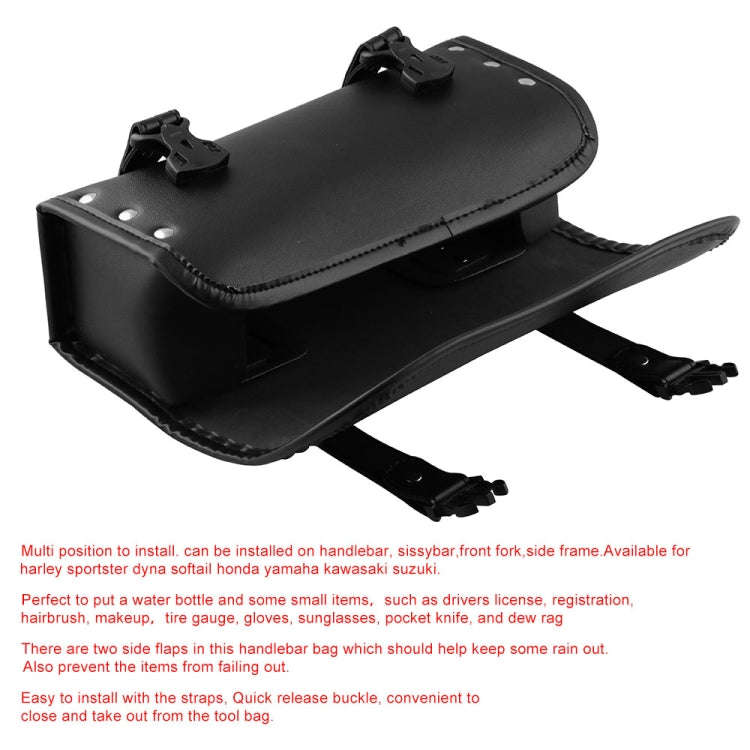 MB-OT012-BK Motorcycle Modification Accessories Universal PU Leather Waterproof Tool Bag, Size: 3...