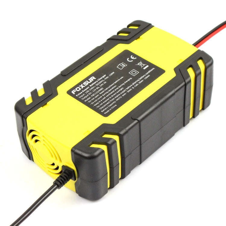 FOXSUR 12V-24V Car Motorcycle Truck ABS Repair Battery Charger AGM Charger, UK Plug