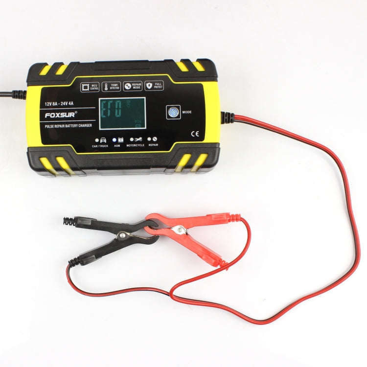 FOXSUR 12V-24V Car Motorcycle Truck ABS Repair Battery Charger AGM Charger, UK Plug