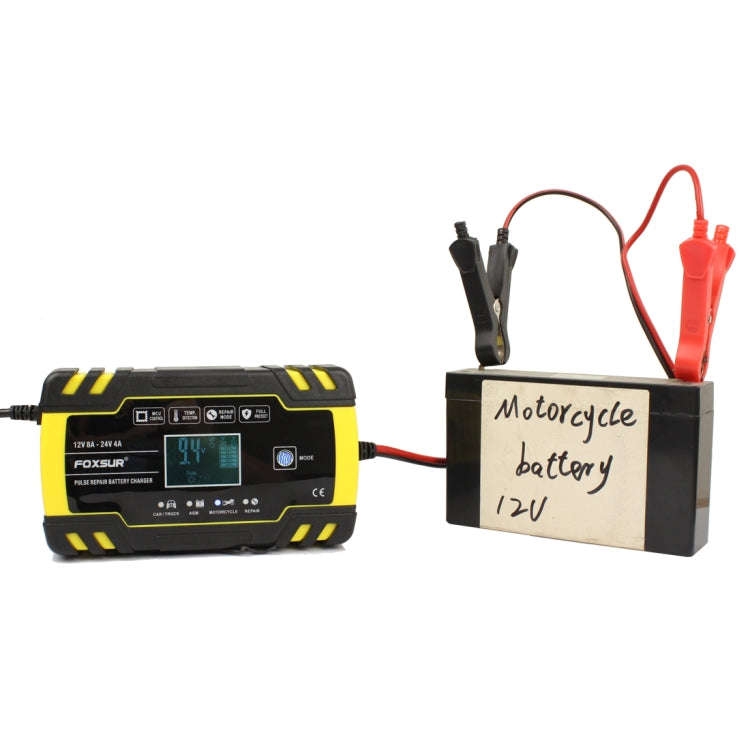 FOXSUR 12V-24V Car Motorcycle Truck Repair Battery Charger AGM Charger, US Plug