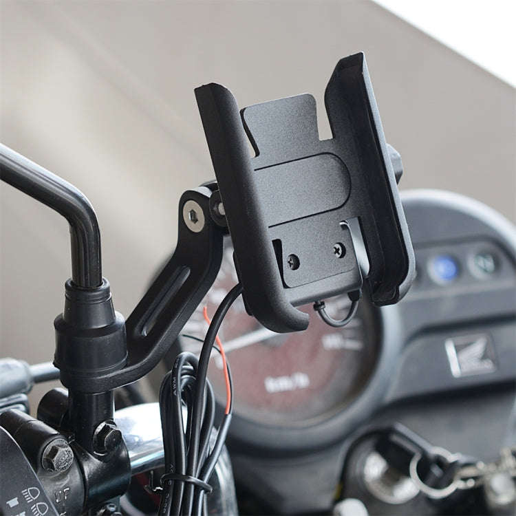 CS-856D1 Motorcycle Rotatable Chargeable Aluminum Alloy Mobile Phone Holder, Mirror Holder Versio...