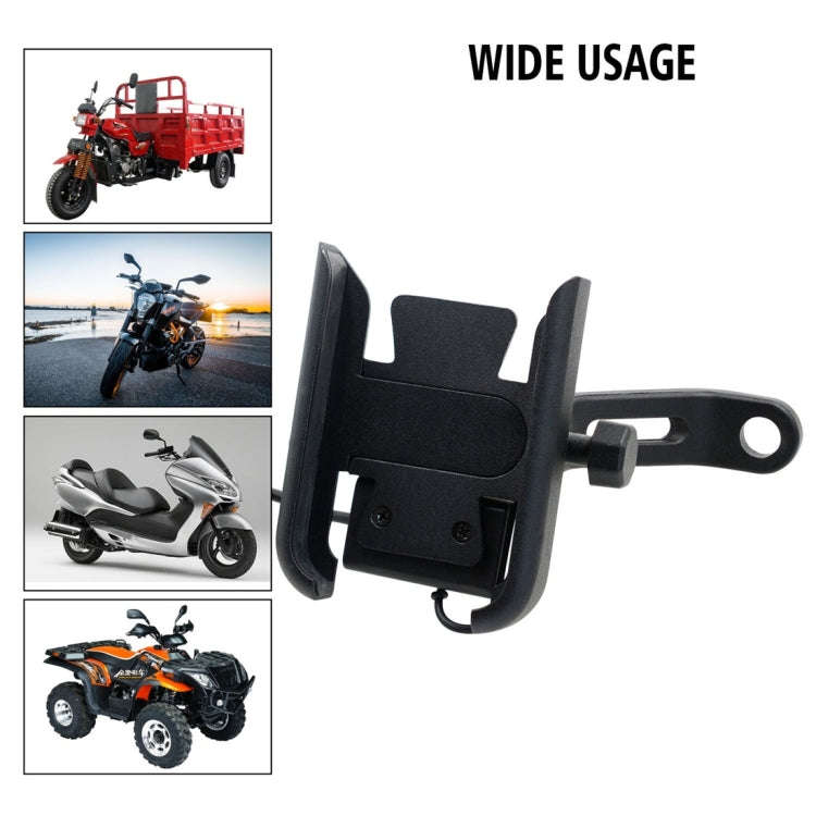 CS-856D1 Motorcycle Rotatable Chargeable Aluminum Alloy Mobile Phone Holder, Mirror Holder Versio...