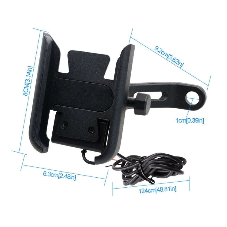 CS-856D1 Motorcycle Rotatable Chargeable Aluminum Alloy Mobile Phone Holder, Mirror Holder Versio...