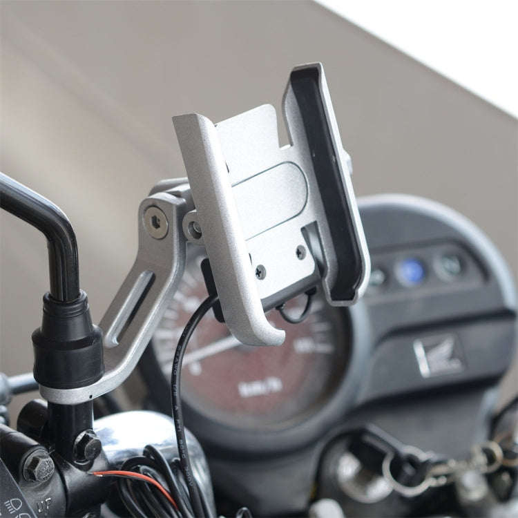 CS-856D1 Motorcycle Rotatable Chargeable Aluminum Alloy Mobile Phone Holder, Mirror Holder Versio...