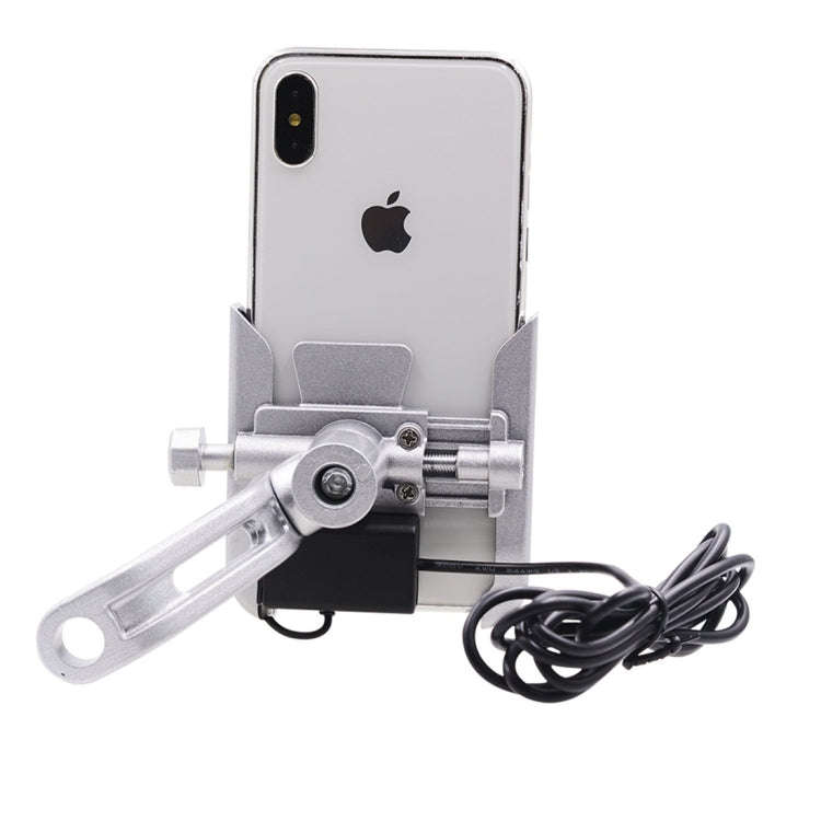 CS-856D1 Motorcycle Rotatable Chargeable Aluminum Alloy Mobile Phone Holder, Mirror Holder Versio...