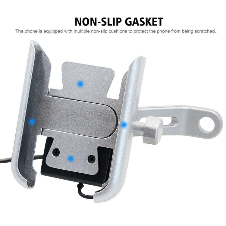 CS-856D1 Motorcycle Rotatable Chargeable Aluminum Alloy Mobile Phone Holder, Mirror Holder Versio...
