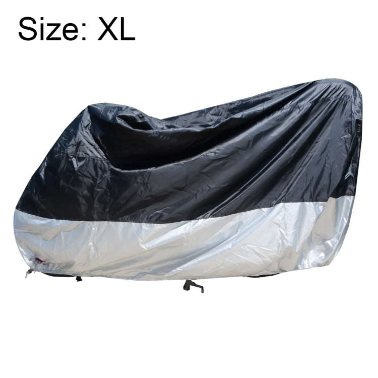 210D Oxford Cloth Motorcycle Electric Car Rainproof Dust-proof Cover, Size: XL (Black Silver)