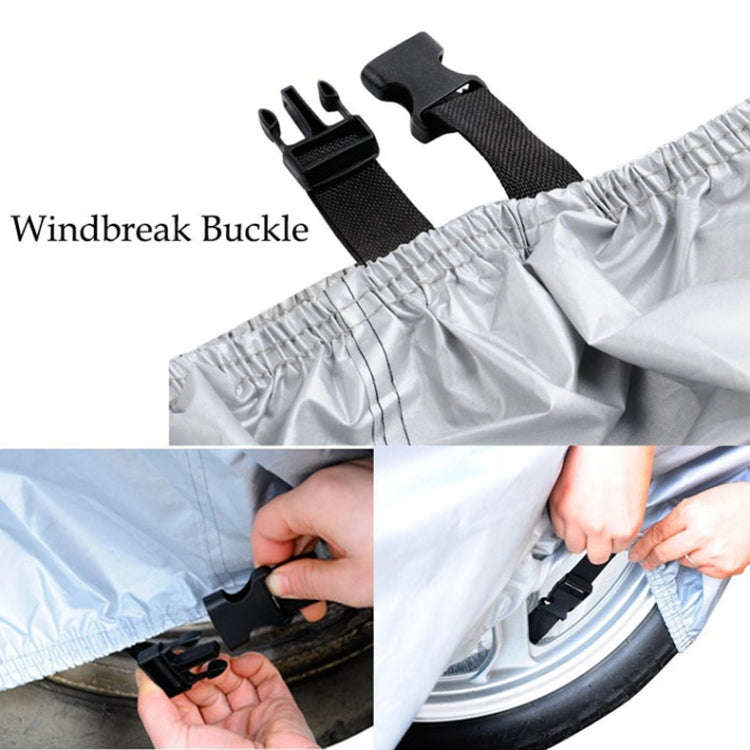 210D Oxford Cloth Motorcycle Electric Car Rainproof Dust-proof Cover, Size: XXXL (Black Silver)