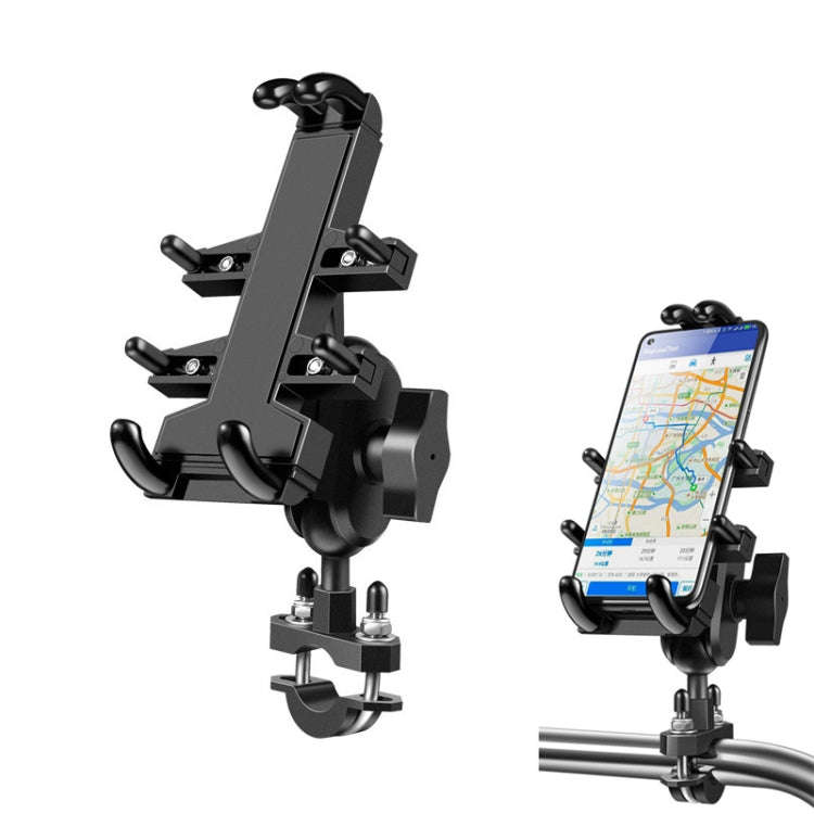 U-shaped Bolt Ball-Head Motorcycle Handlebar Multi-function Eight-jaw Aluminum Phone Navigation H...