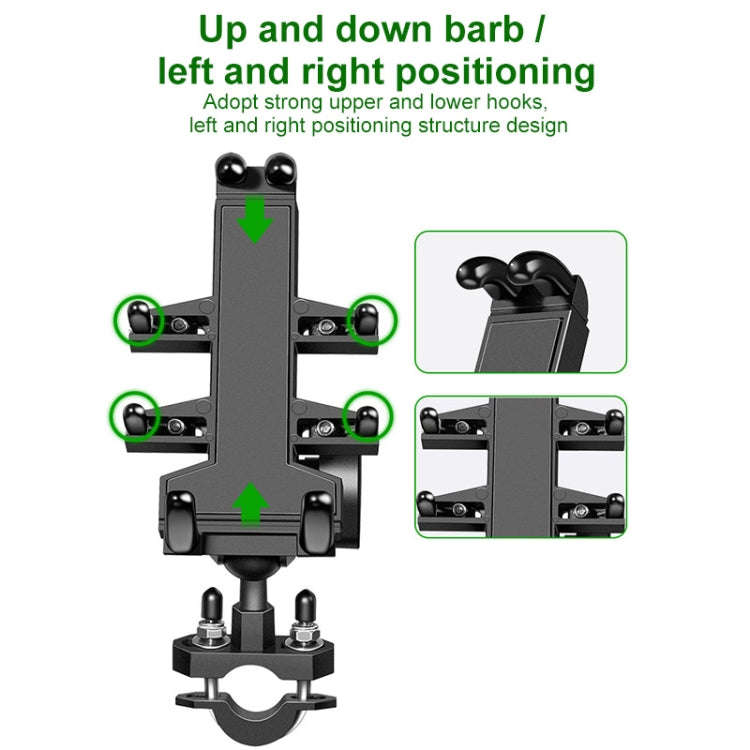 U-shaped Bolt Ball-Head Motorcycle Handlebar Multi-function Eight-jaw Aluminum Phone Navigation H...