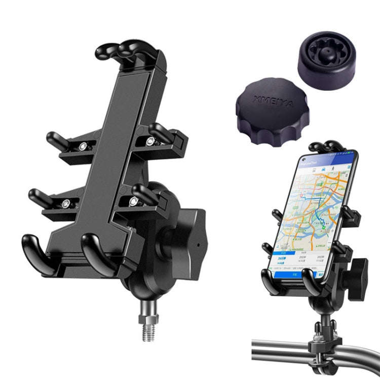 M10 Bolt Ball-Head Motorcycle Multi-function Eight-jaw Aluminum Phone Navigation Holder Bracket w...