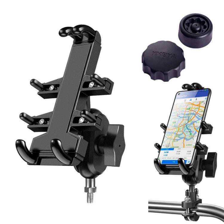 M8 Bolt Ball-Head Motorcycle Multi-function Eight-jaw Aluminum Phone Navigation Bracket with Anti...