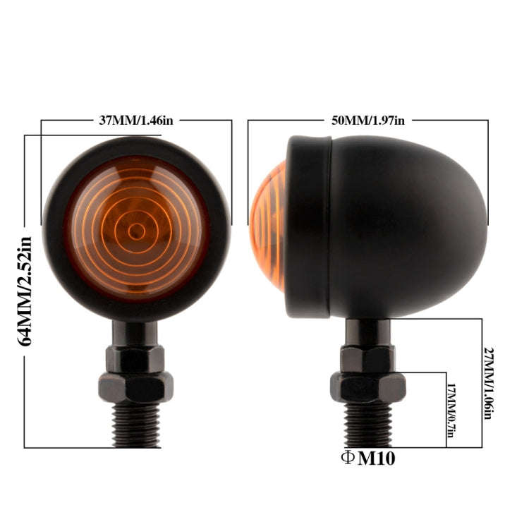 1 Pair KC801 12V Modified Universal Motorcycle LED Turn Signal (Black)