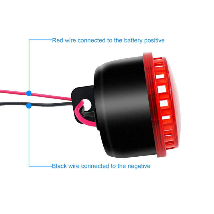 Motorcycle Brakes Horn with Red LED Light 12V 6 Tones + LED Lamp