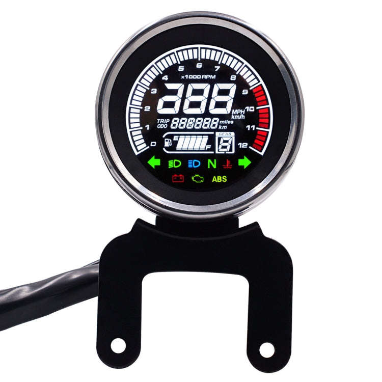 Universal Motorcycle Modified Multi-functional LED Digital Meter Indicator Light Tachometer Odome...