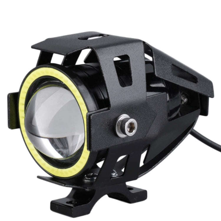 U7 10W 1000LM LED Waterproof IP67 Headlamp Light with Angel Eyes Light for Motorcycle / SUV, DC 12V