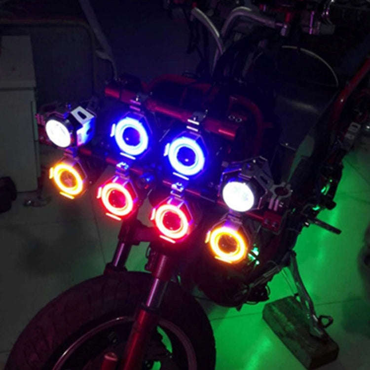 U7 10W 1000LM LED Waterproof IP67 Headlamp Light with Angel Eyes Light for Motorcycle / SUV, DC 12V