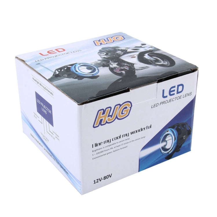 U7 10W 1000LM LED Life Waterproof Headlamp Light with Angel Eyes Light for Motorcycle / SUV, DC 1...